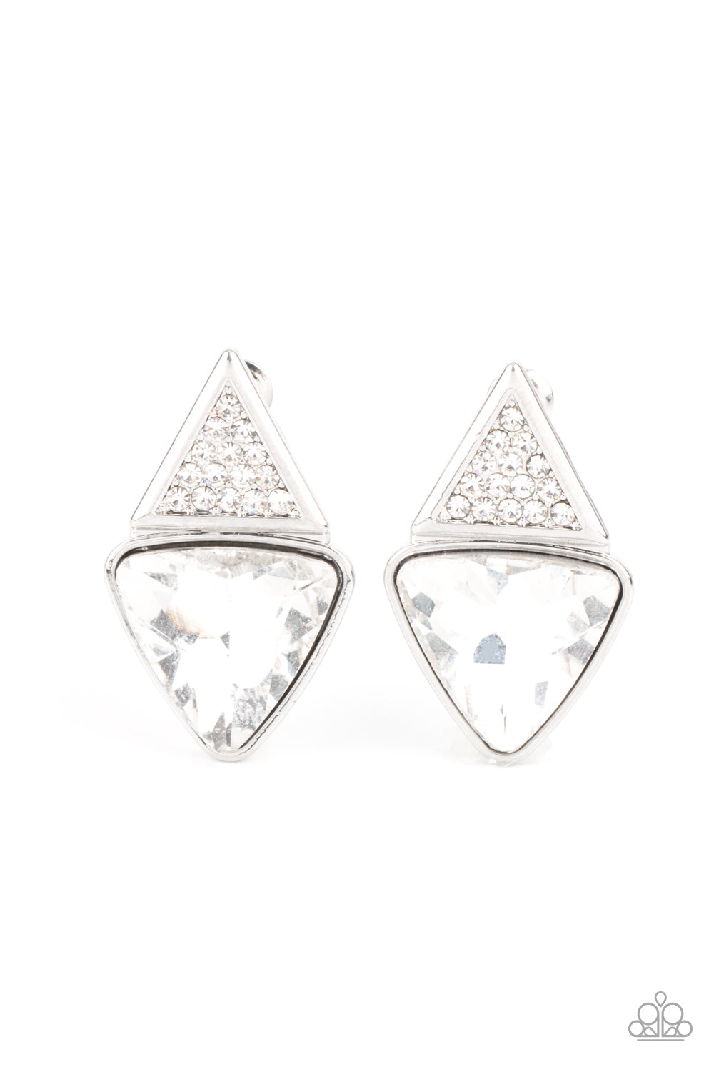 Paparazzi Earrings - Risky Razzle - White