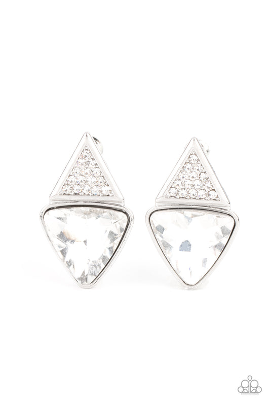 Paparazzi Earrings - Risky Razzle - White