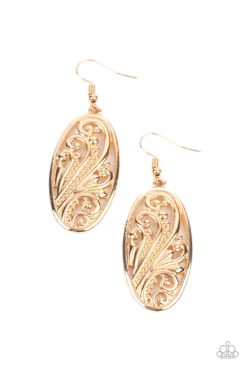 Paparazzi Earrings - High Tide Terrace - Gold