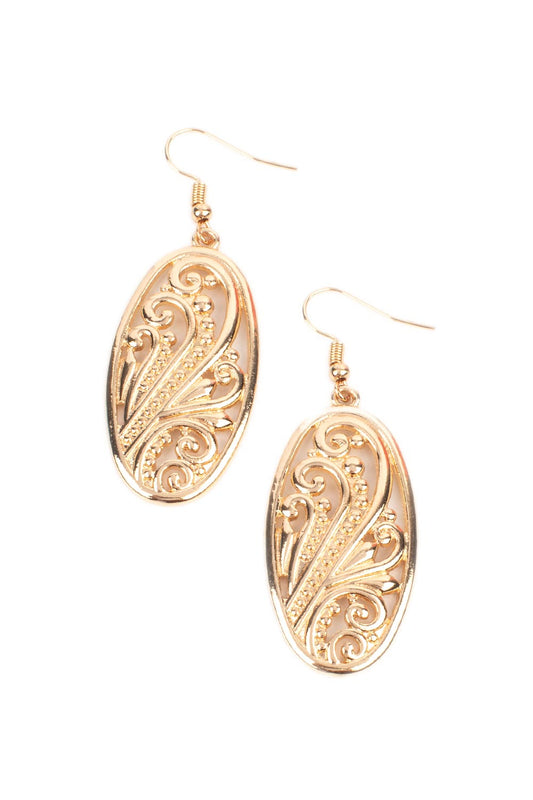 Paparazzi Earrings - High Tide Terrace - Gold