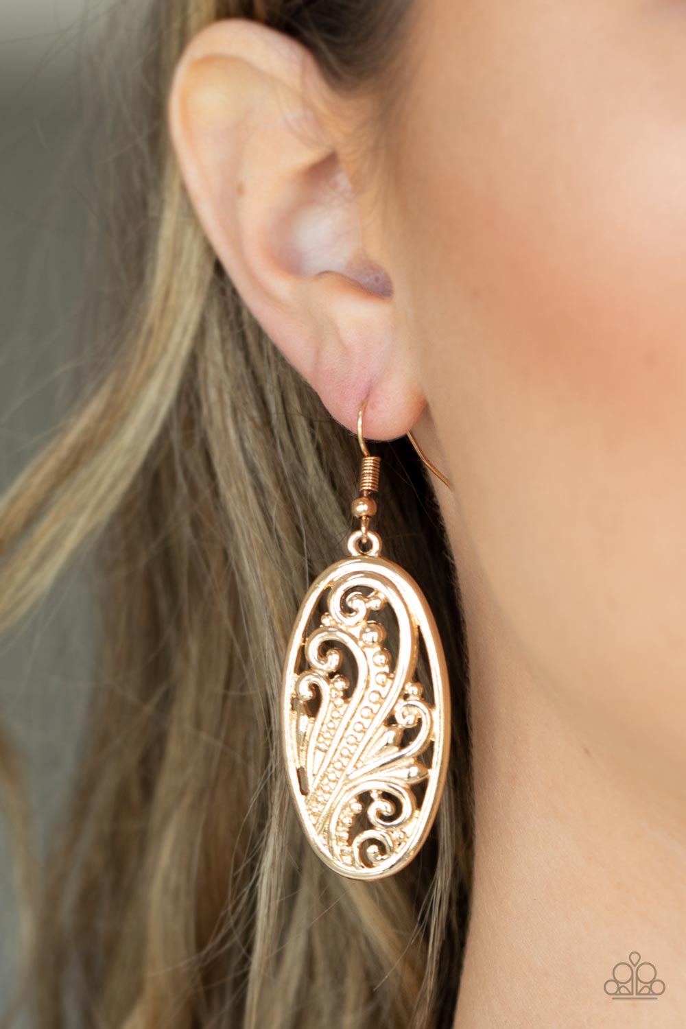 Paparazzi Earrings - High Tide Terrace - Gold