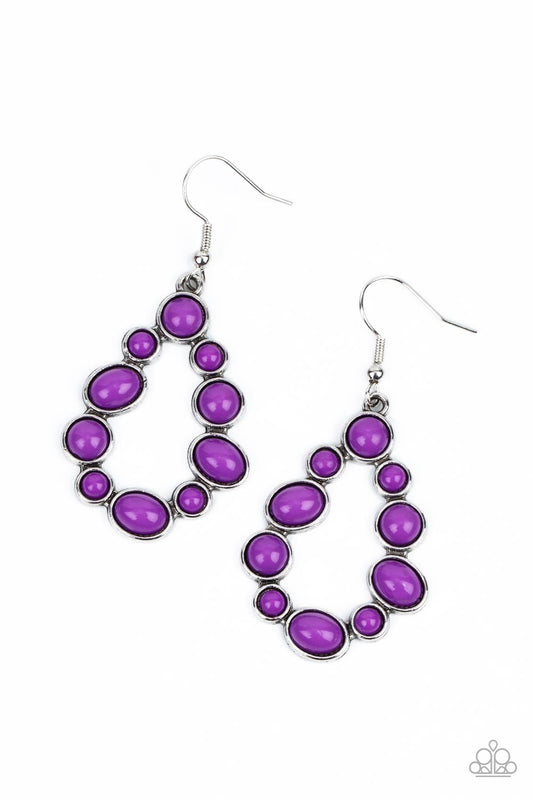 Paparazzi Earrings - Pop-ular Party - Purple look