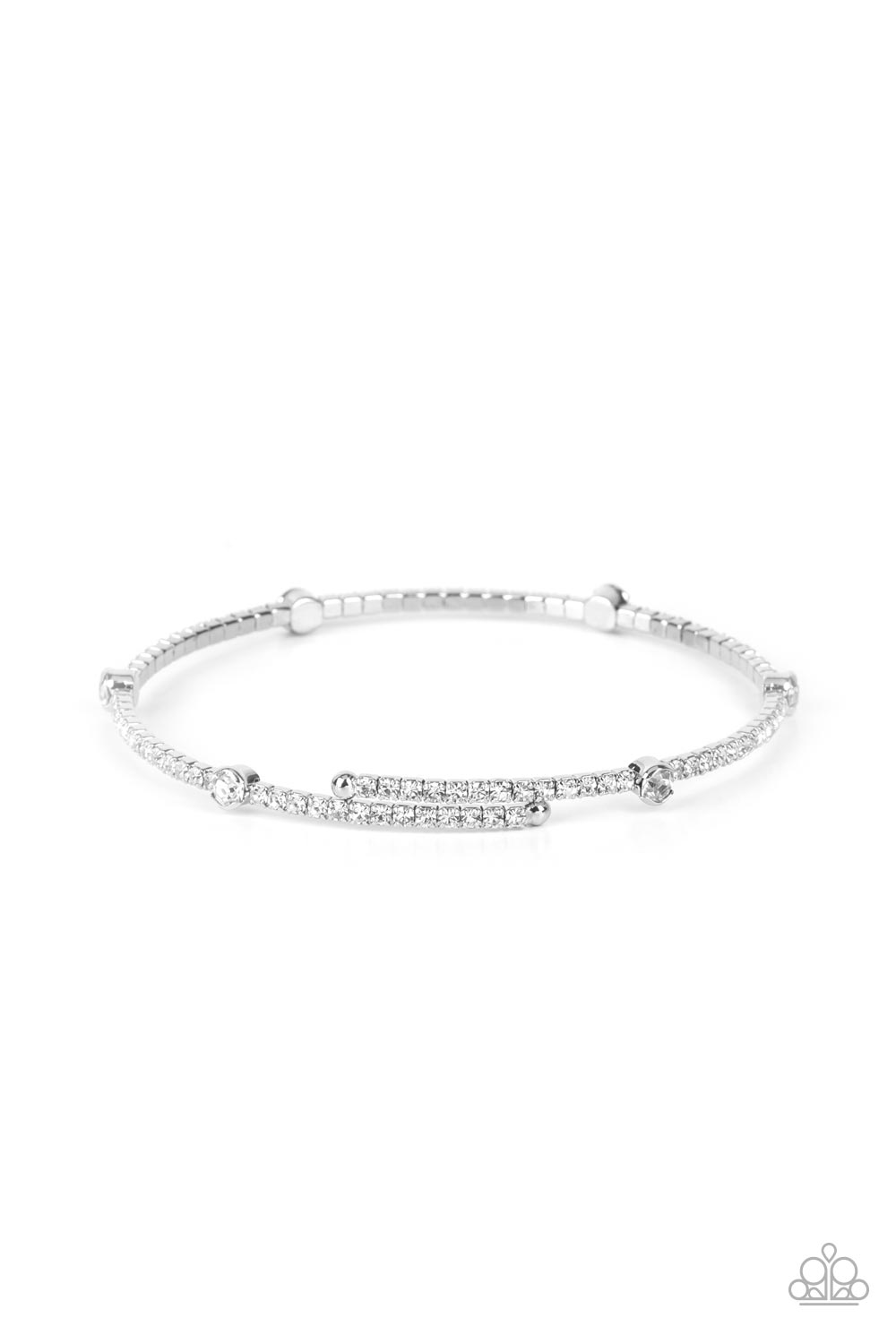 Paparazzi Bracelets - Upgraded Glamour - White