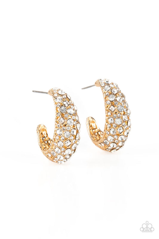 Paparazzi Earrings - Glamorously Glimmering - Gold