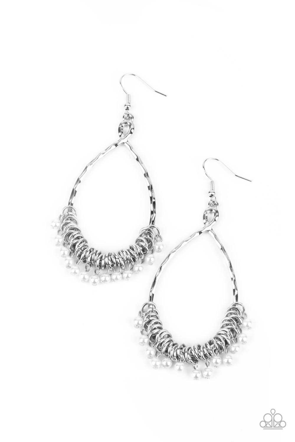Paparazzi Earrings - Wishing Well Wonder - White