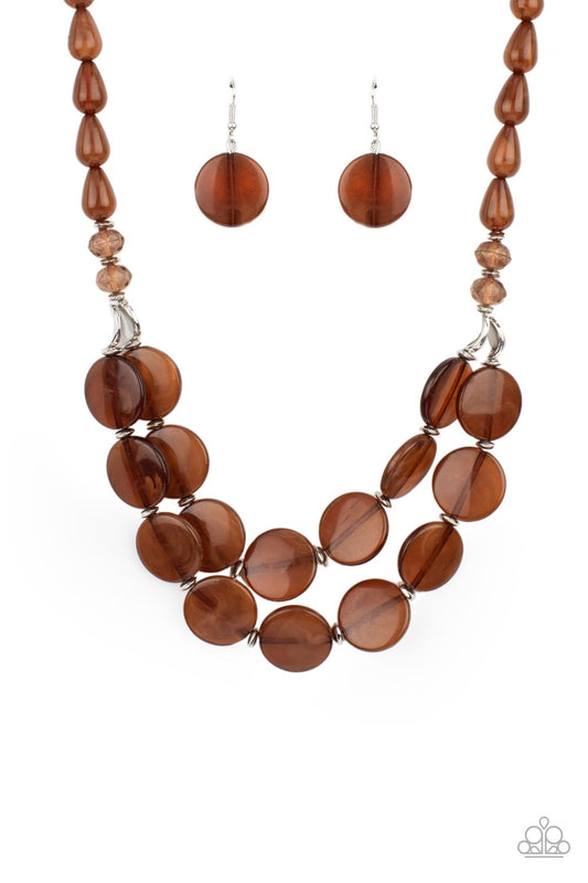 Paparazzi Necklaces - Beach Day Demure - Brown