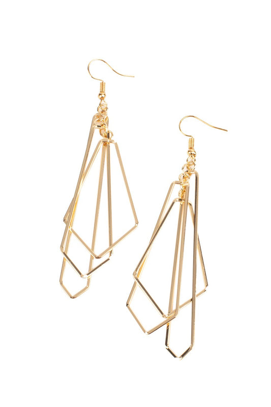 Paparazzi Earrings - Shape Shifting Shimmer - Gold