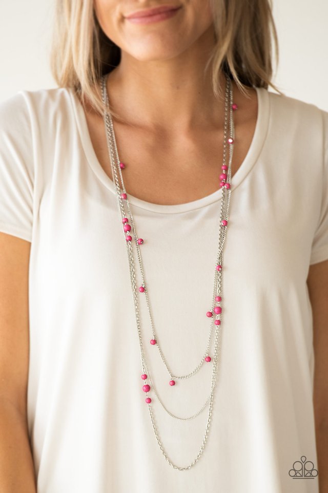 Paparazzi Necklaces - Laying the Groundwork - Pink