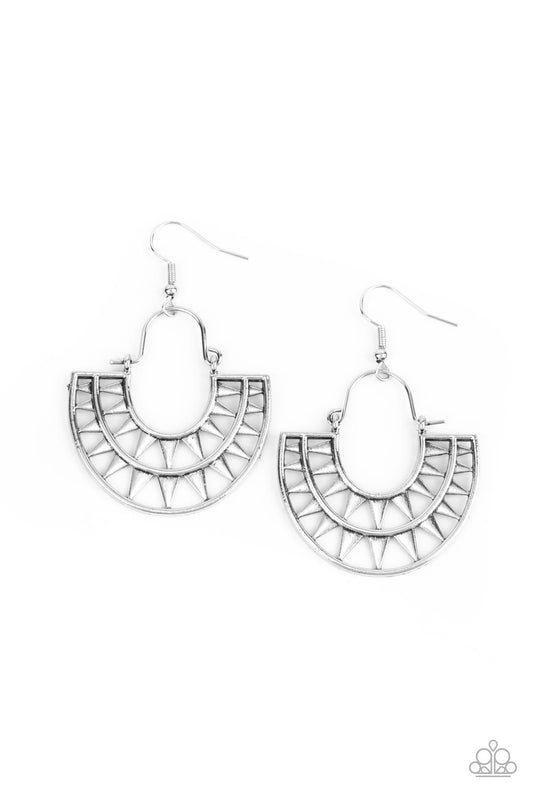 Paparazzi Earrings - Solar Surge - Silver