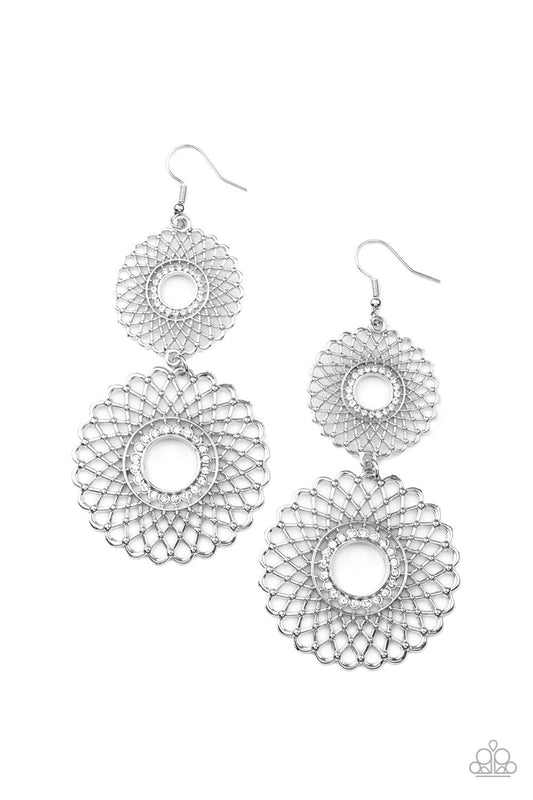Paparazzi Earrings - Regal Roulette - White