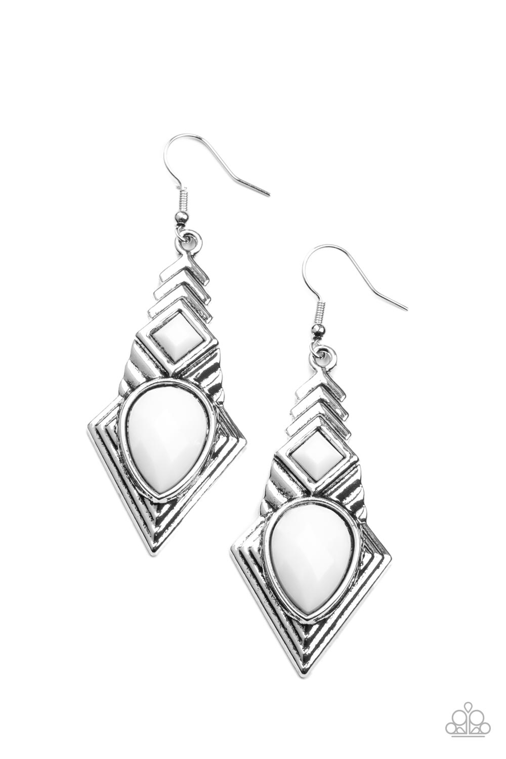 Paparazzi Earrings - Stylishly Sonoran - White