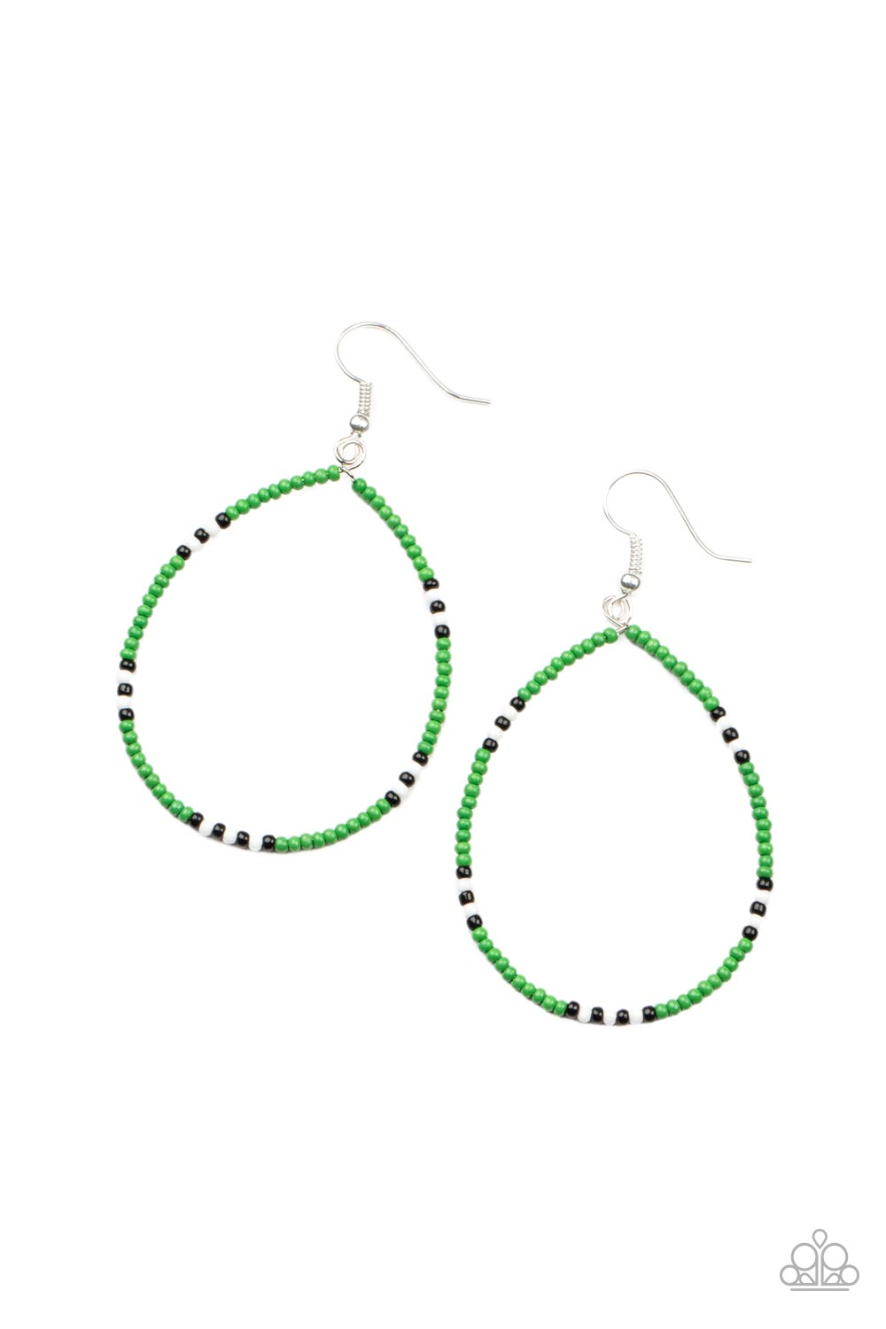 Paparazzi Earrings - Keep Up The Good Beadwork - Geen