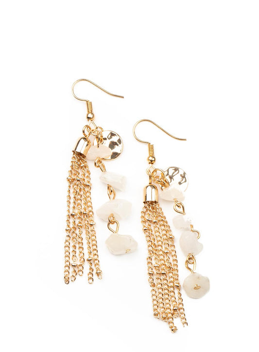 Paparazzi Earrings - Stone Sensation - Gold