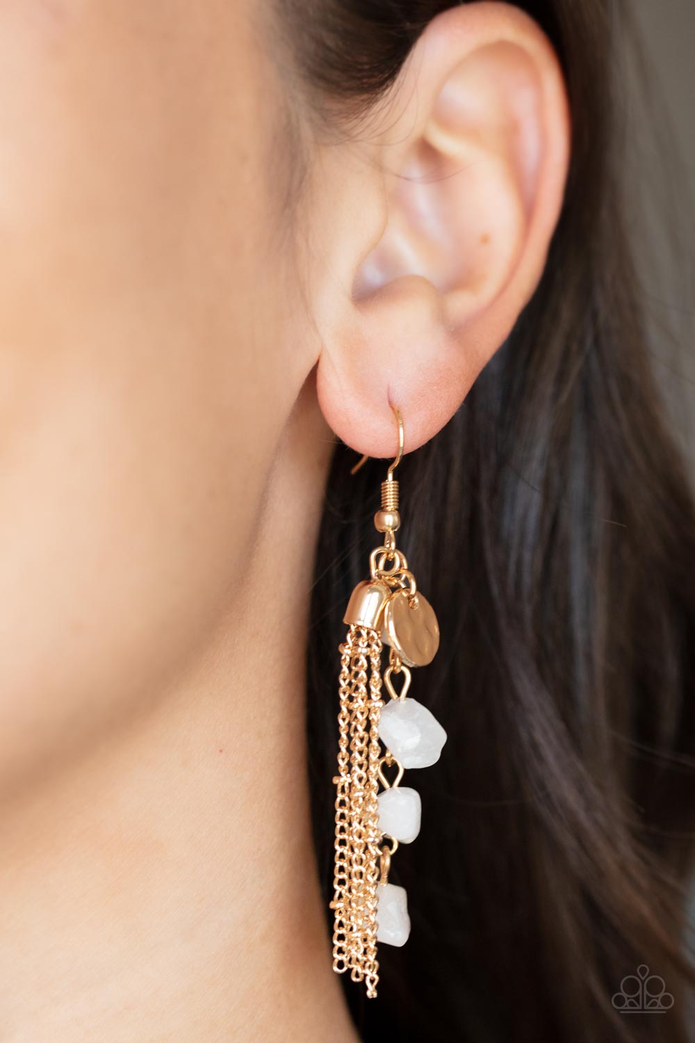 Paparazzi Earrings - Stone Sensation - Gold