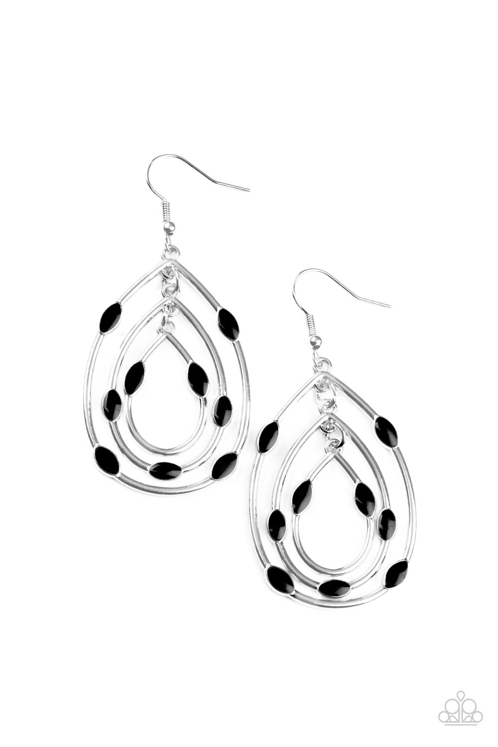 Paparazzi Earrings - Rippling Rapport - Black