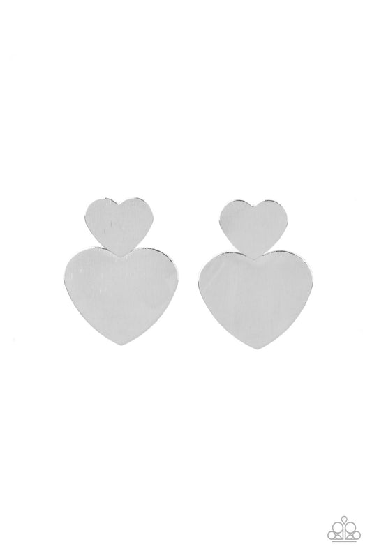 Paparazzi Earrings - Heart-Racing Refinement - Silver