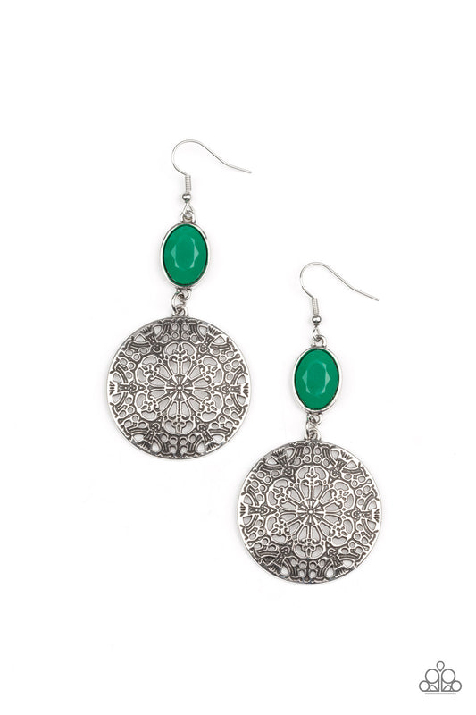 Paparazzi Earrings - Eloquently Eden - Green
