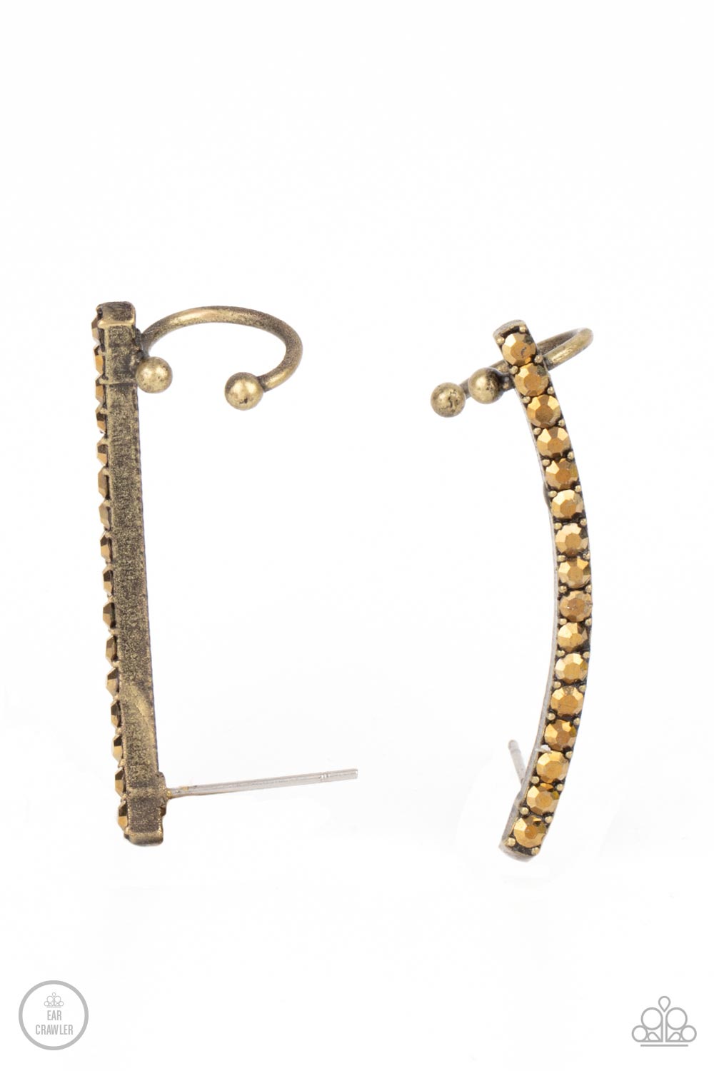 Paparazzi Earrings - Give Me The Swoop - Brass