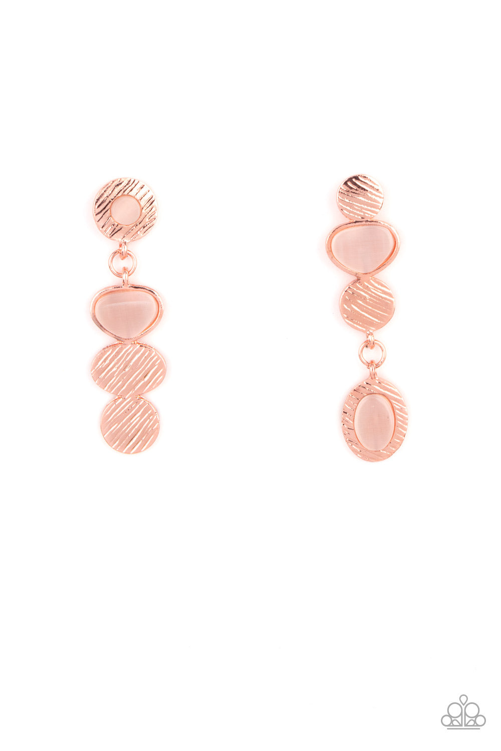 Paparazzi Earrings - Asymmetrical Appeal - Copper