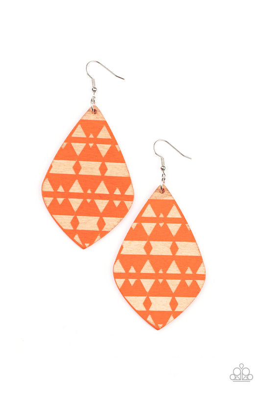 Paparazzi Earrings - Zimbabwe Zoo - Orange