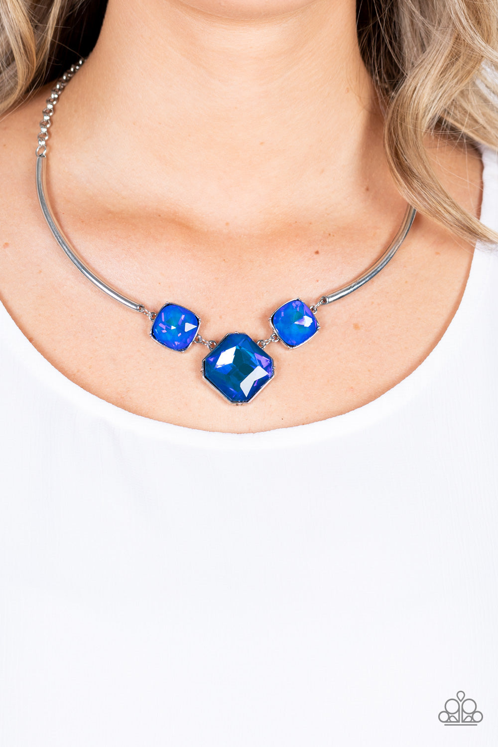 Paparazzi Necklaces - Divine Iridescence - Blue Life of the Party Oct. 2021