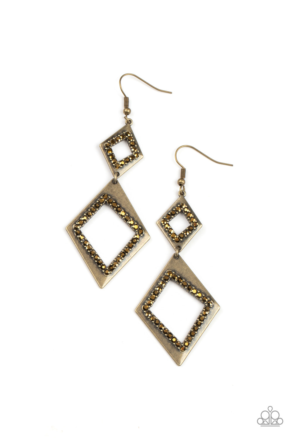 Paparazzi Earrings - Deco Decoupage - Brass