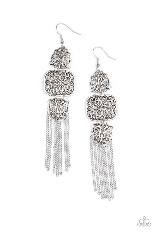 Paparazzi Earrings - Eastern Elegance - Silver