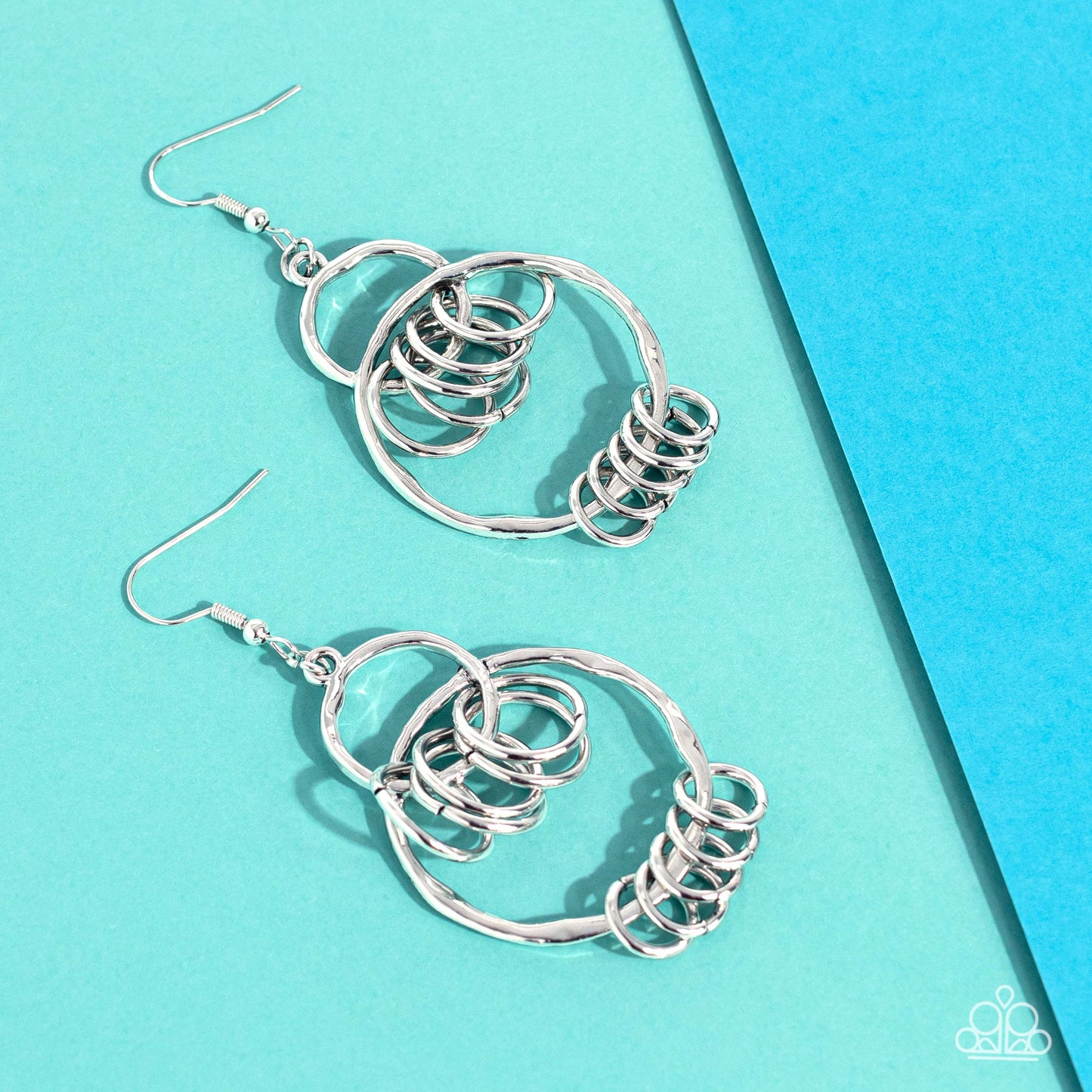 Paparazzi Earrings - Rebel Ringer - Silver