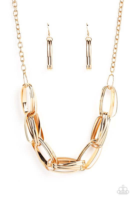 Paparazzi Necklaces - Fiercely Flexing - Gold