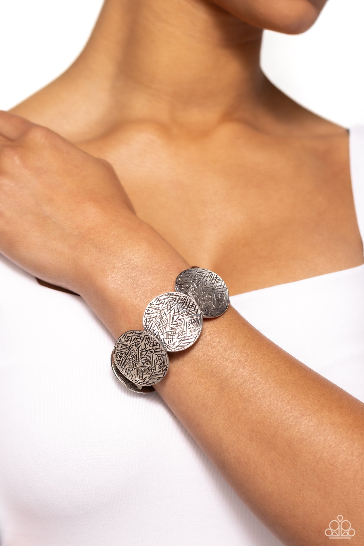 Paparazzi Bracelets - Extra Etched - Silver