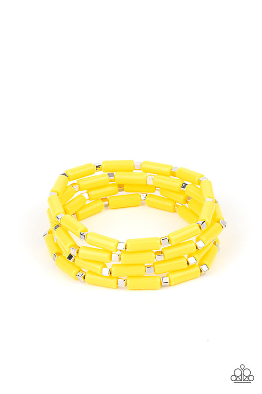 Paparazzi Bracelets - Radiantly Retro - Yellow