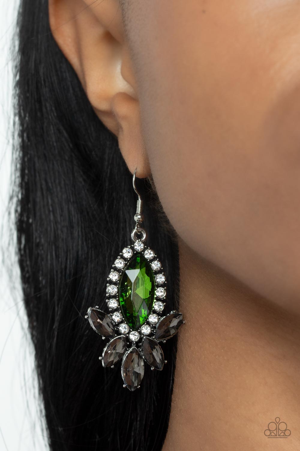 Paparazzi Earrings - Serving Up Sparkle - Green