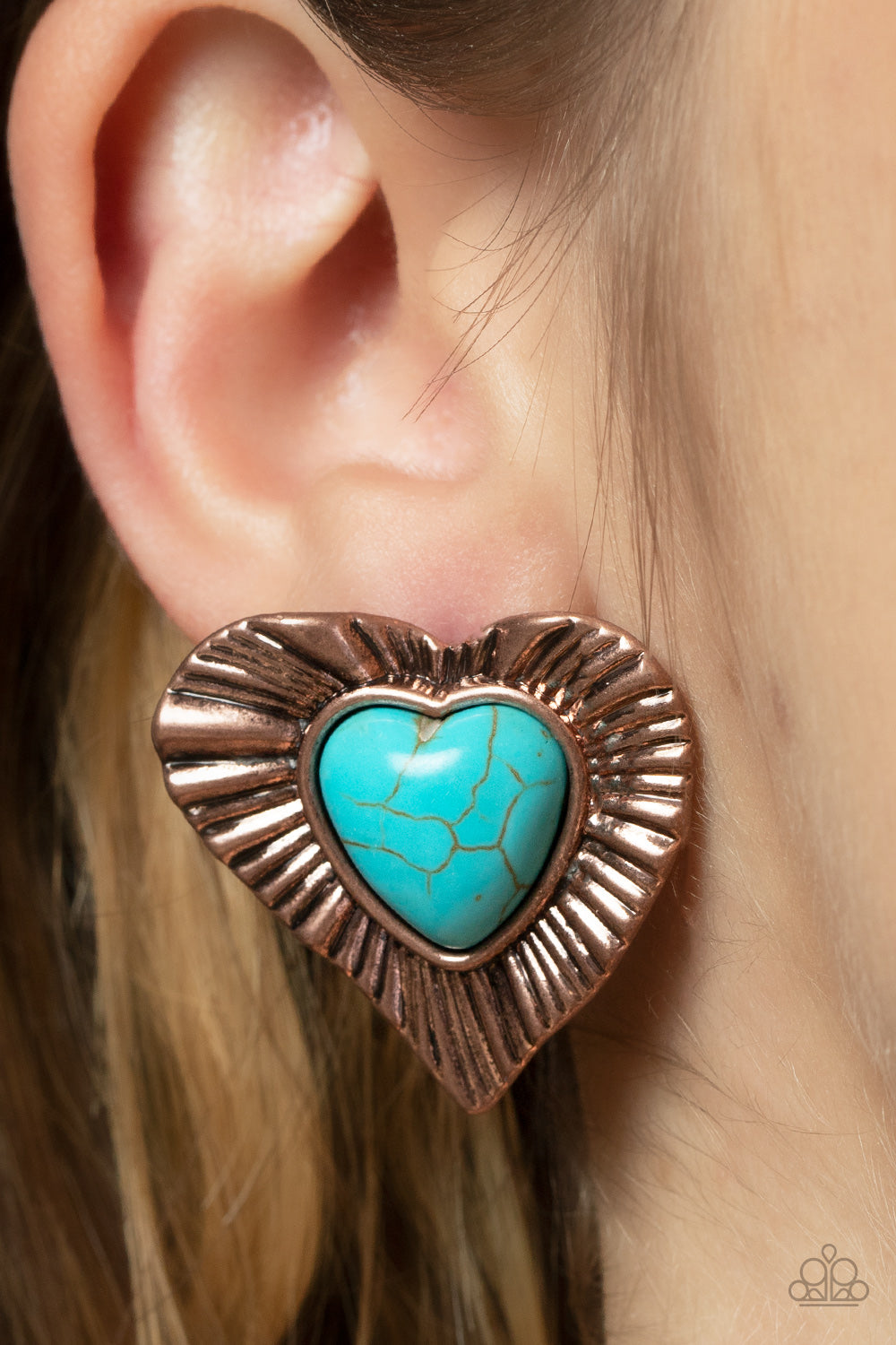 Paparazzi Earrings - Rustic Romance - Copper