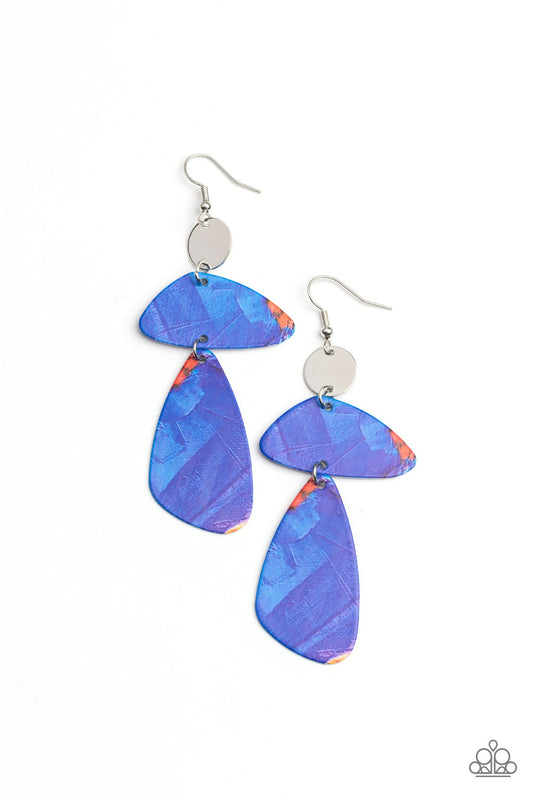 Paparazzi Earrings - Swatch Me Now - Blue