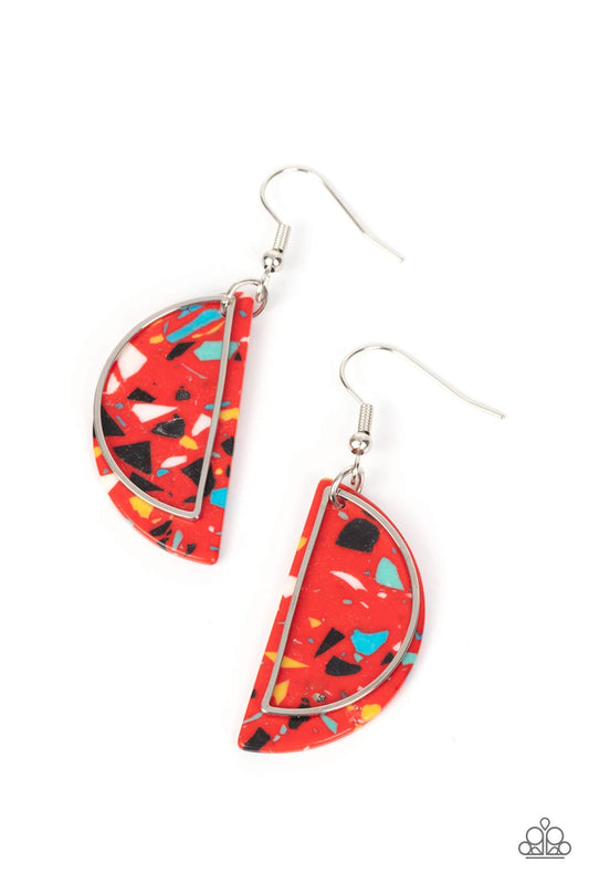 Paparazzi Earrings - Flashdance Fashionista - Red
