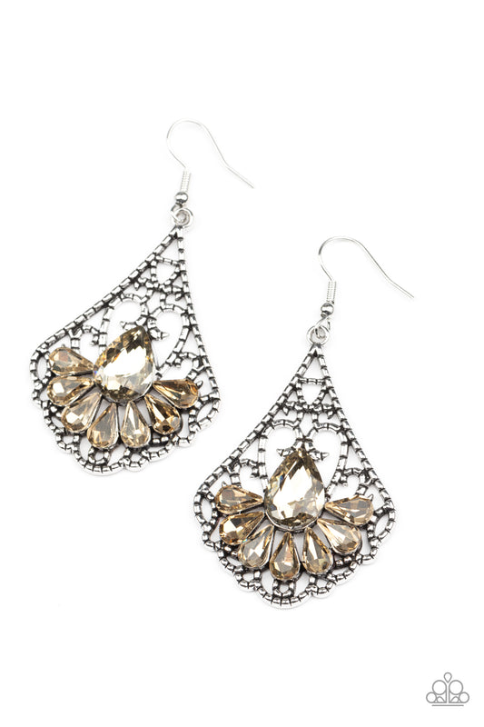 Paparazzi Earrings - Exemplary Elegance - Brown