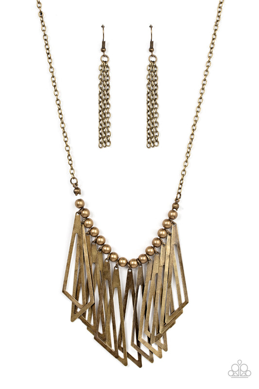 Paparazzi Necklaces - Industrial Jungle - Brass