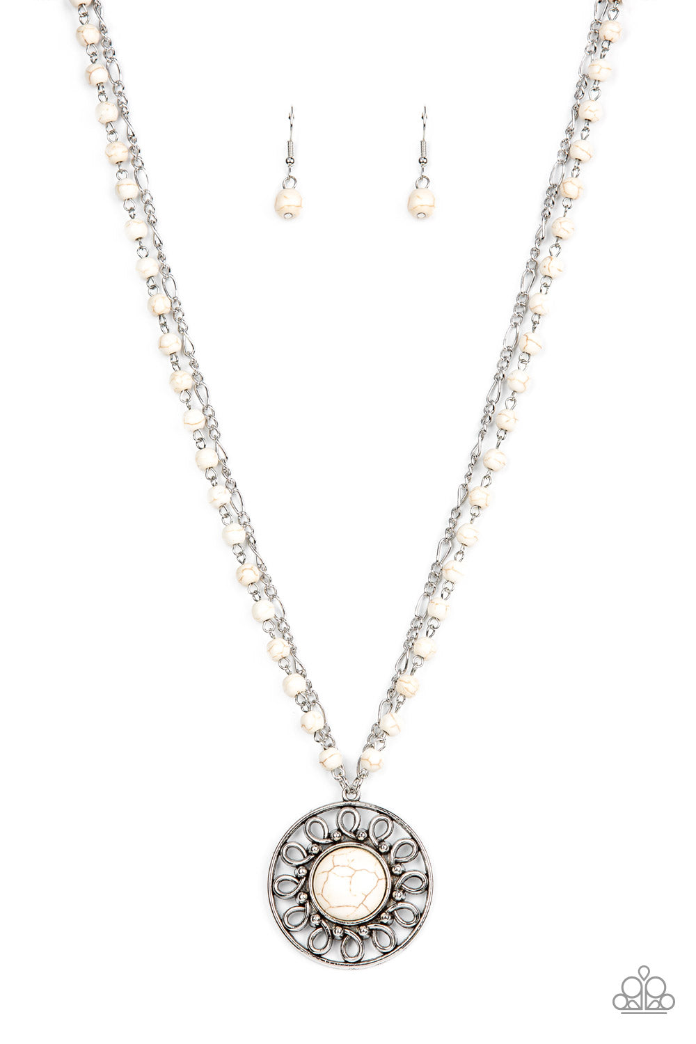 Paparazzi Necklaces - Sahara Suburb - White