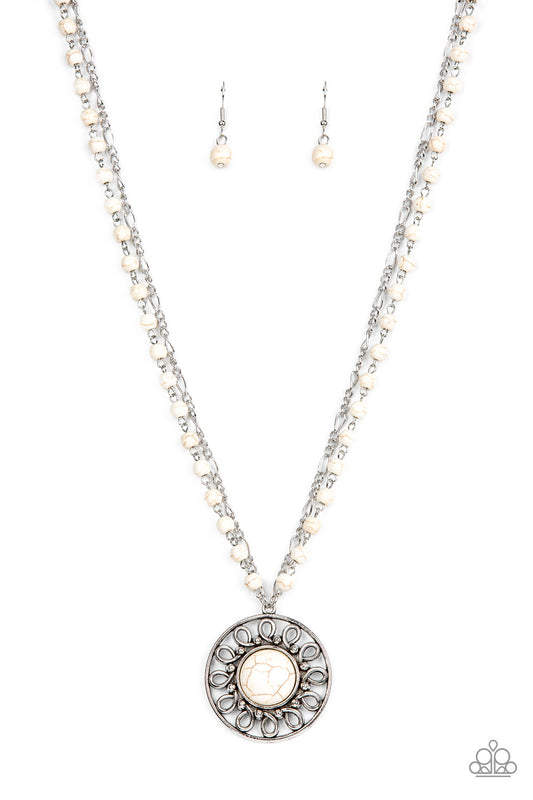 Paparazzi Necklaces - Sahara Suburb - White