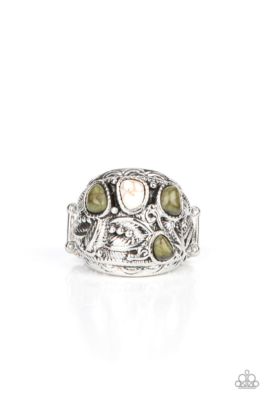 Paparazzi Rings - Down-To-Earth Detail - Green