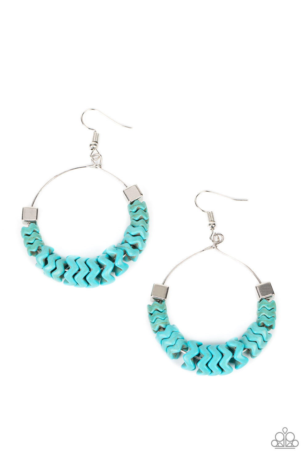 Paparazzi Earrings - Capriciously Crimped - Blue