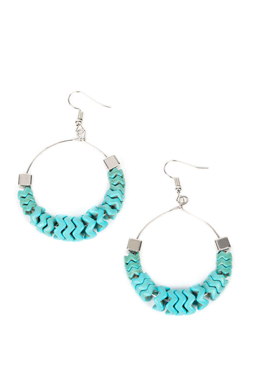 Paparazzi Earrings - Capriciously Crimped - Blue