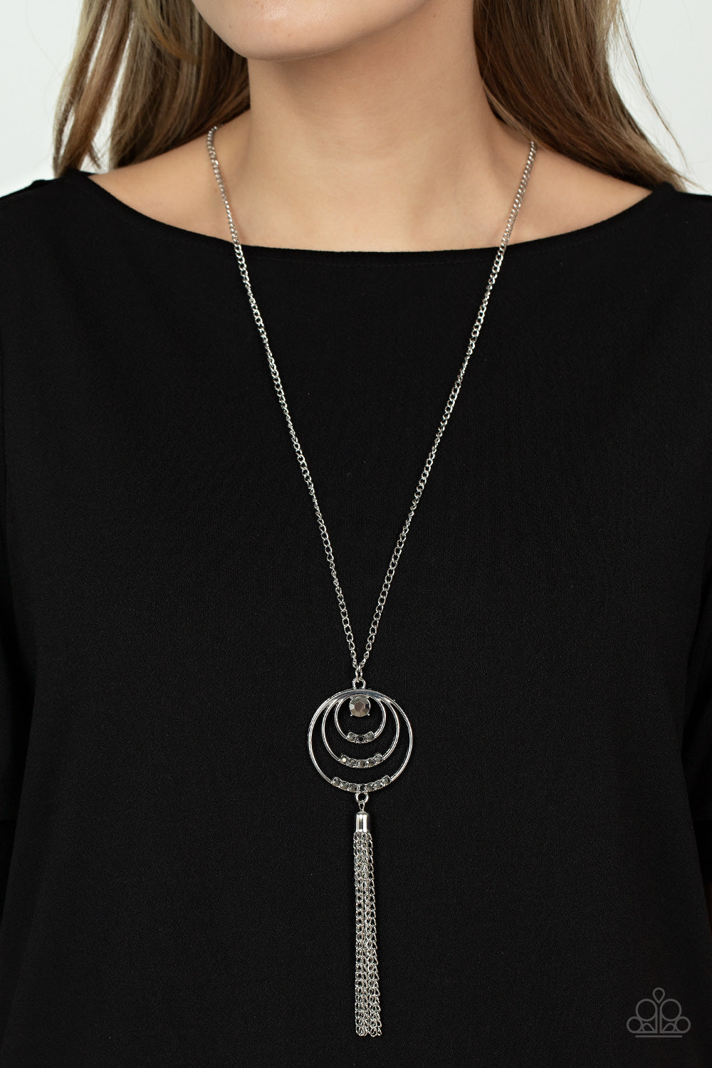 Paparazzi Necklaces - Spiraling Sparkle - Silver