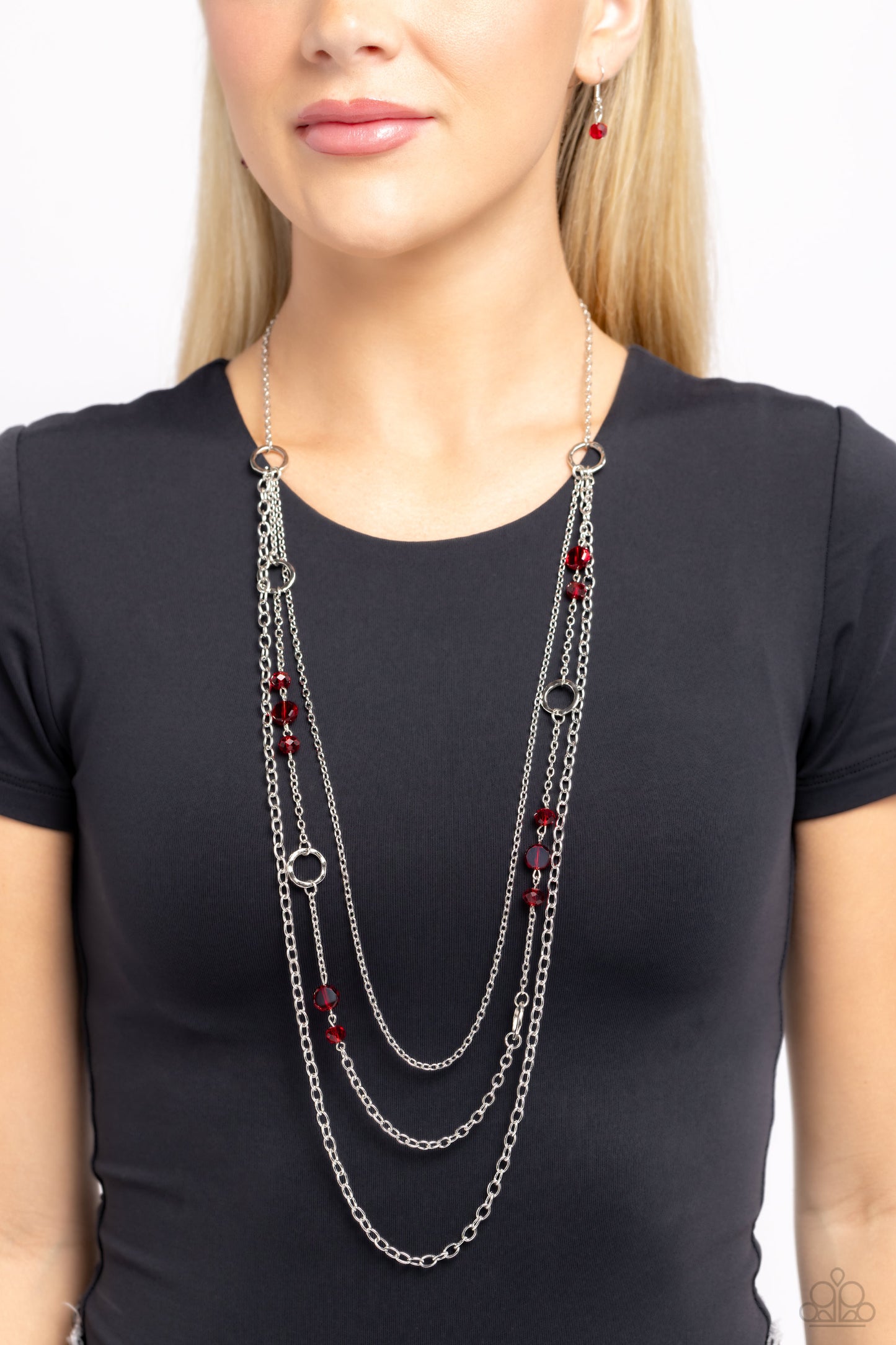 Paparazzi Necklaces - Starry-Eyed Eloquence - Red