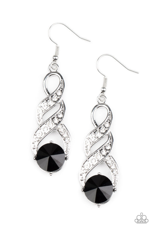 Paparazzi Earrings - High-Ranking Royalty - Black
