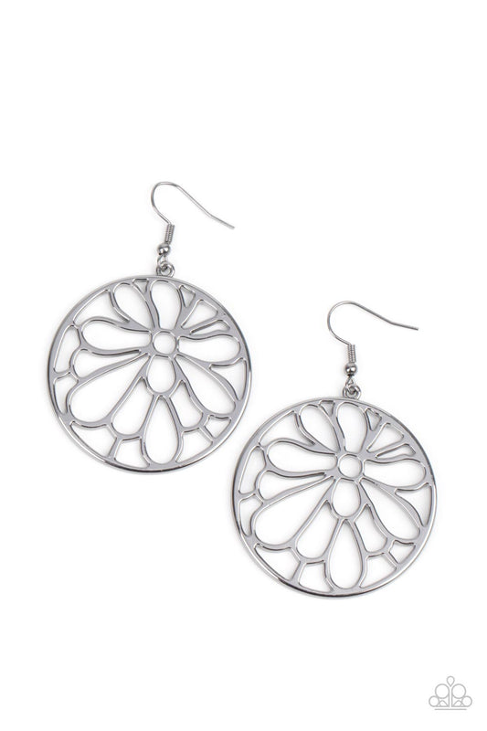 Paparazzi Earrings - Glowing Glades - Silver