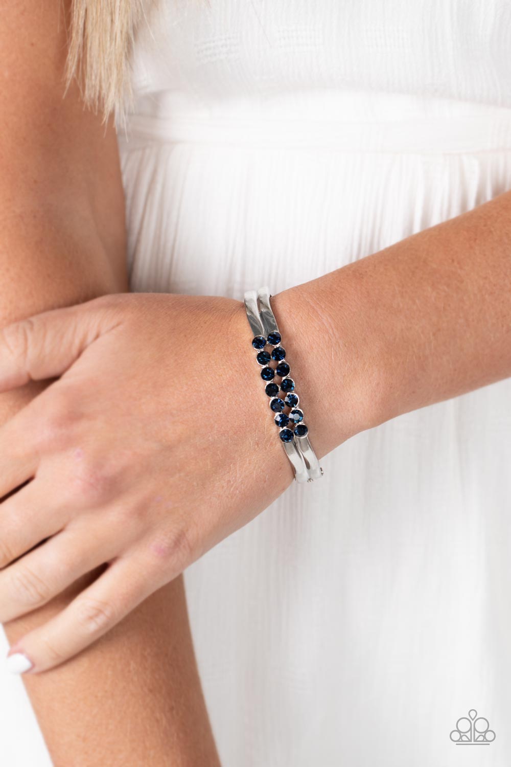 Paparazzi Bracelets - Doubled Down Dazzle - Blue