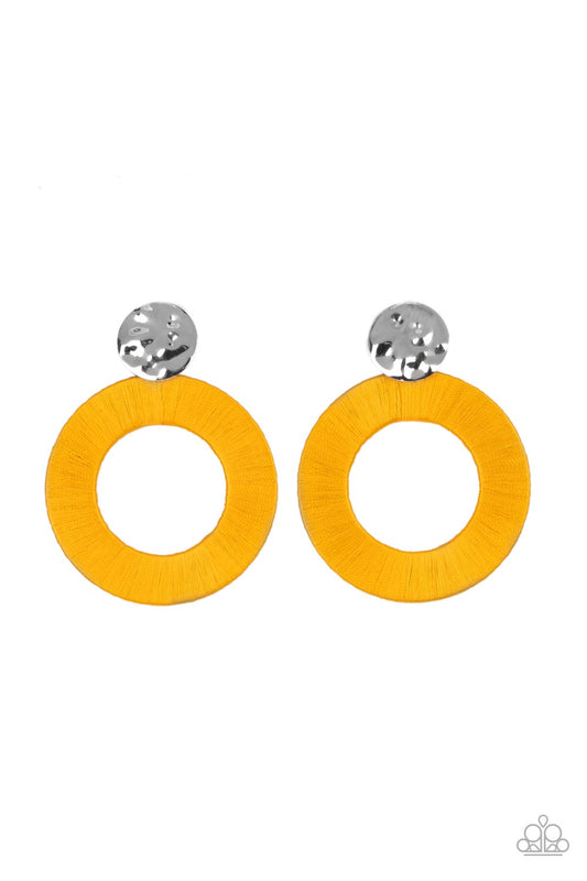 Paparazzi Earrings - Strategically Sassy - Yellow