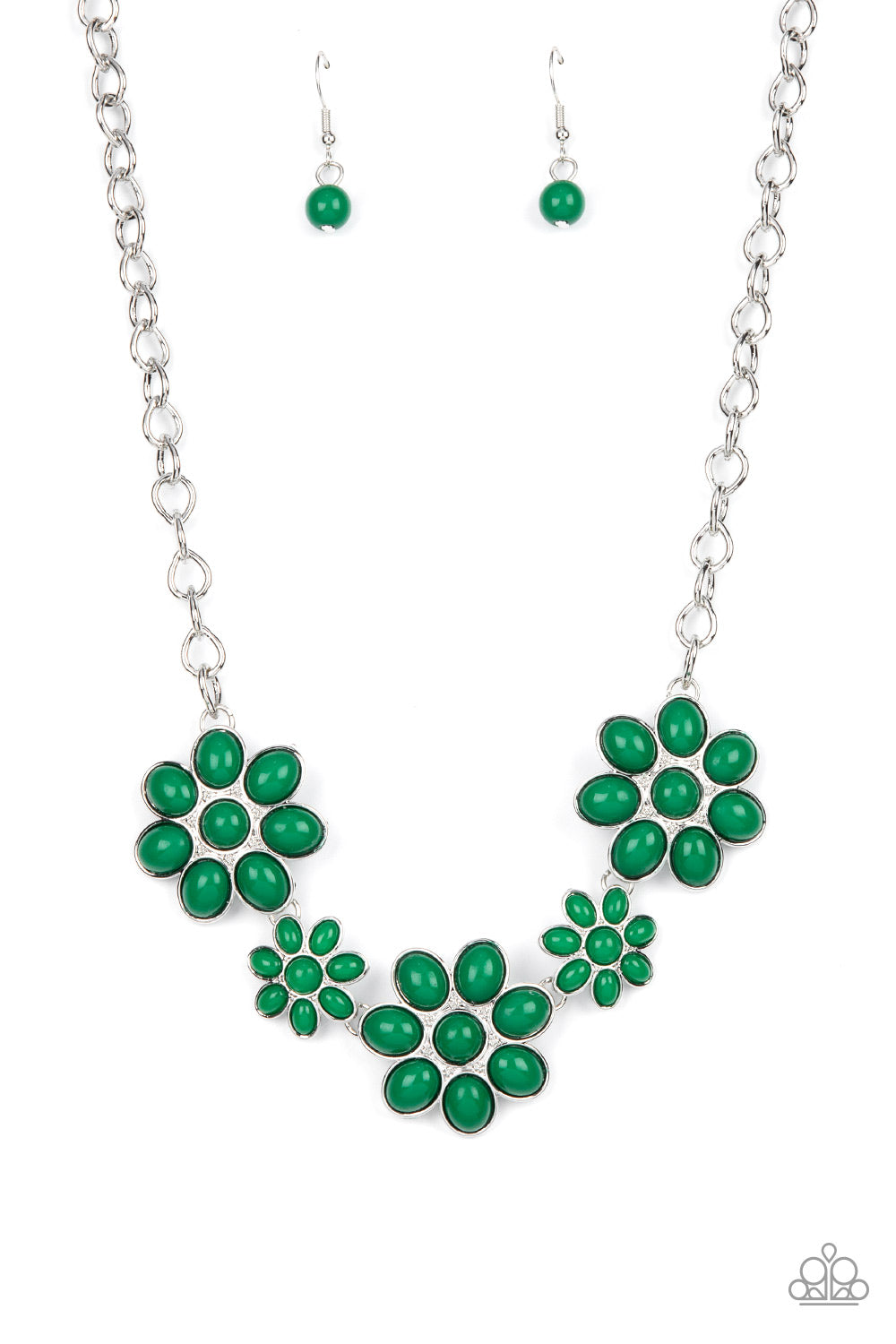 Paparazzi Necklaces - Flamboyantly Flowering - Green