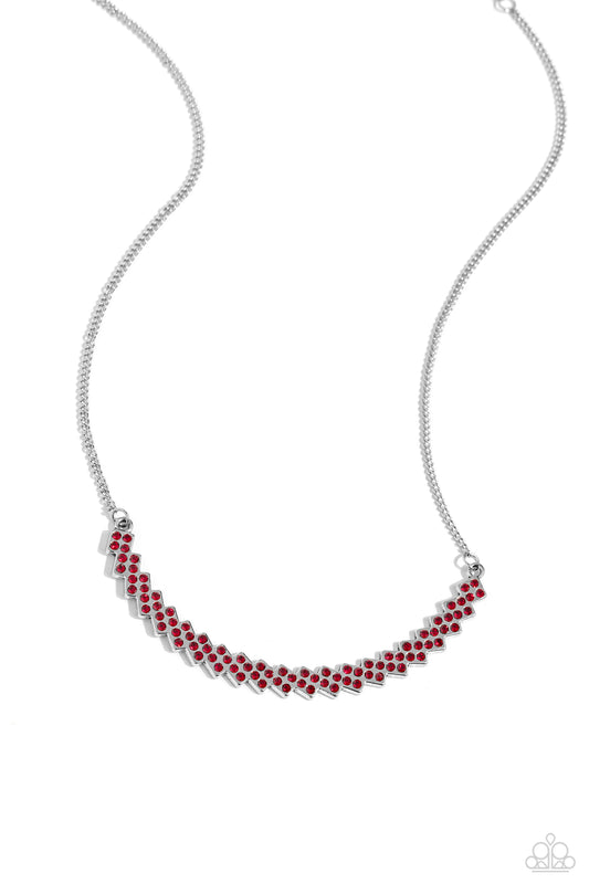 Paparazzi Necklaces - Dicey Demure - Red
